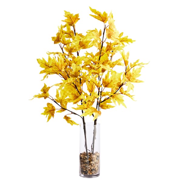 Pre-Lit Maple Leaf Branch with Timer, 32"