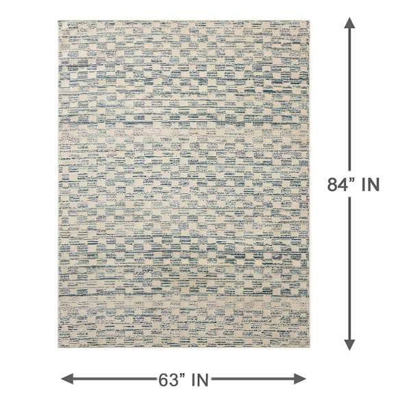 Amana Neutral Checkerboard Area Rug, 5.3x7