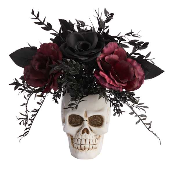Midnight Shadows Red & Black Rose Arrangement, 12"