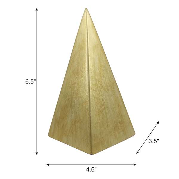 1-Piece Gold Geometric Pyramid Bookend, 6.5"