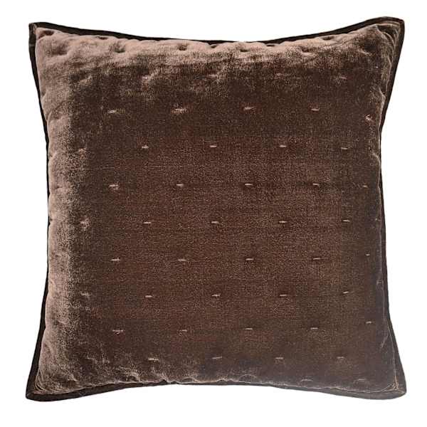 Providence Brown Pintuck Velvet Throw Pillow, 18"