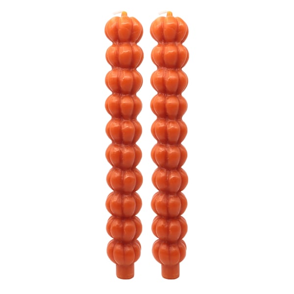 2-Pack Pumpkin Taper Candles, 10"