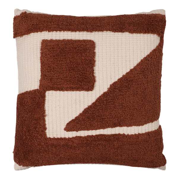 Crosby St. Brown Geo Woven Tufted Embroidered Throw Pillow, 18"
