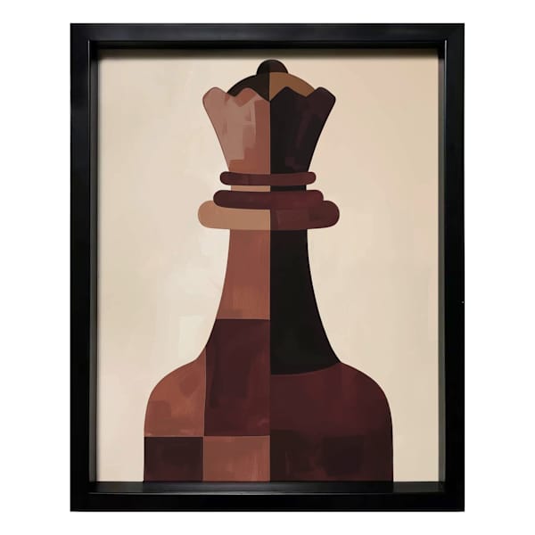 Crosby St. Glass Framed Chess Queen Paper Print Wall Art, 17x21