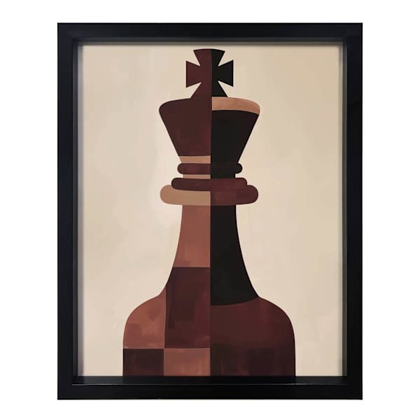 Crosby St. Glass Framed Chess King Paper Print Wall Art, 17x21