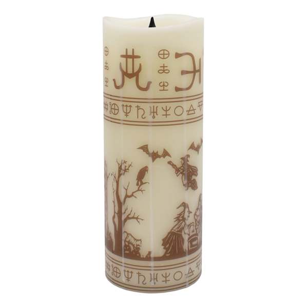 Spellbound LED Black Flame Pillar Candle, 3x8