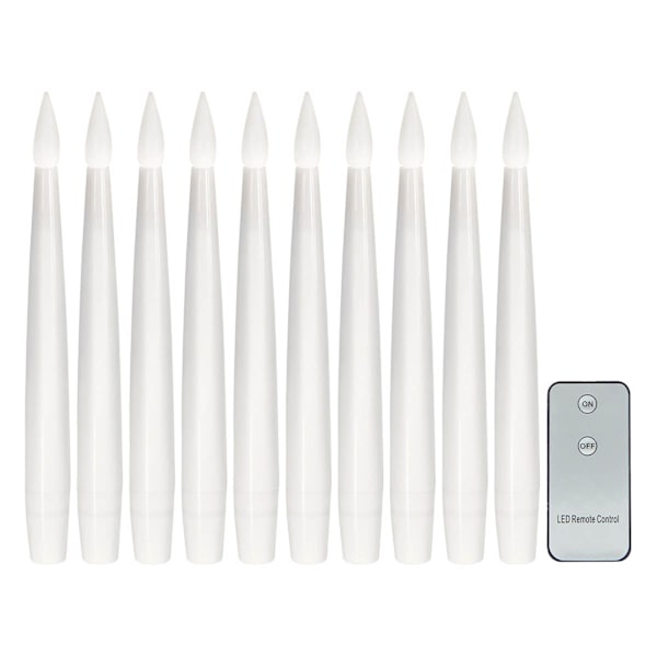 10-Pack White Floating Taper Candles