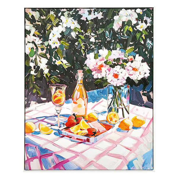 Framed Multicolor Picnic Beneath The Trees Canvas Wall Art, 22x28