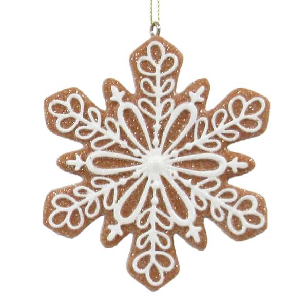 Gingerbread Snowflake Ornament, 4"