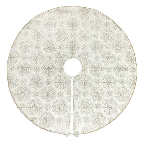 Velvet Snowflake Embroidered Tree Skirt, 48"