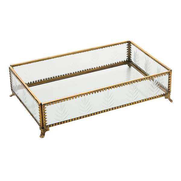 10In Gold Glass Tray