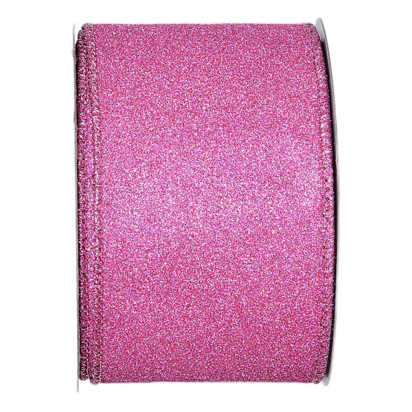 2.5" Pink Glitter Ribbon, 10yd