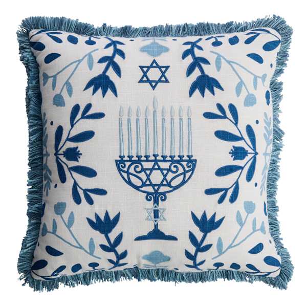 Hanukkah Menorah Throw Pillow, 18"