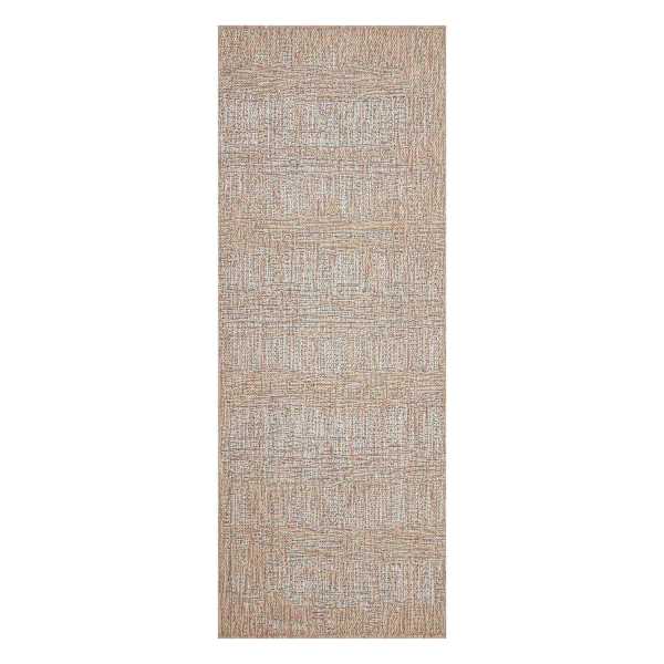 (E500) Honeybloom Melissa Blue & Natural Distressed Stripe Outdoor Accent Rug, 4x6