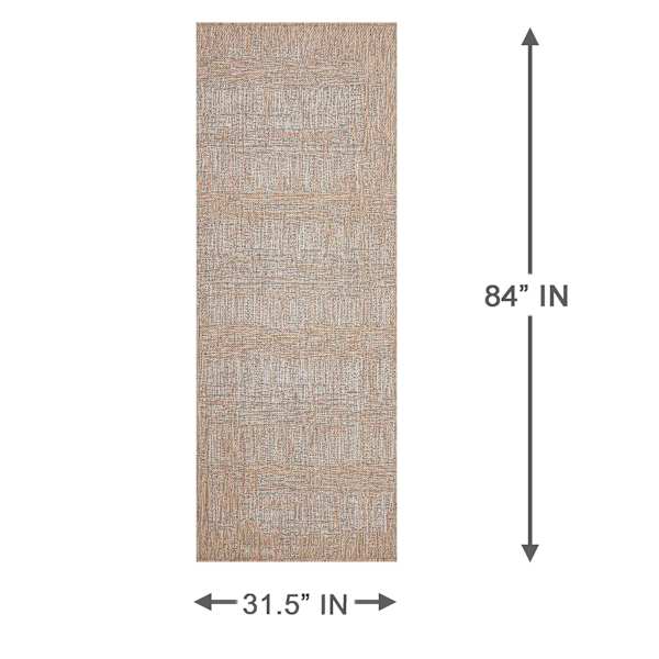 (E500) Honeybloom Melissa Blue & Natural Distressed Stripe Outdoor Accent Rug, 4x6