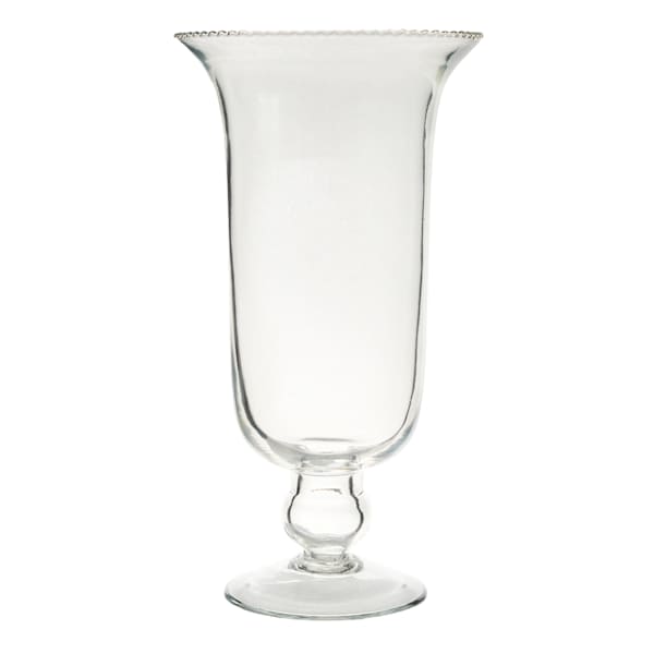Clear Glass Pedestal Vase, 13"