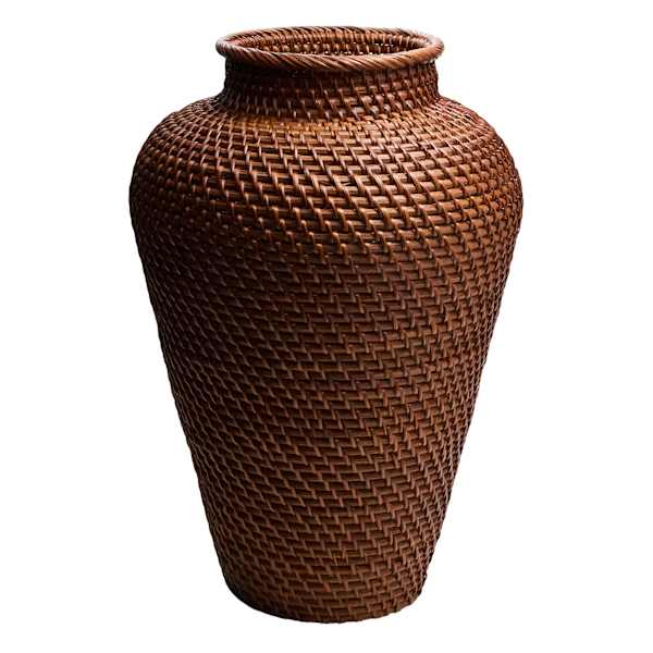 Brown Wicker Vase, 17"