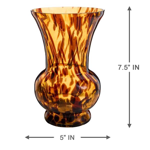 Brown Glass Vase, 7.5"