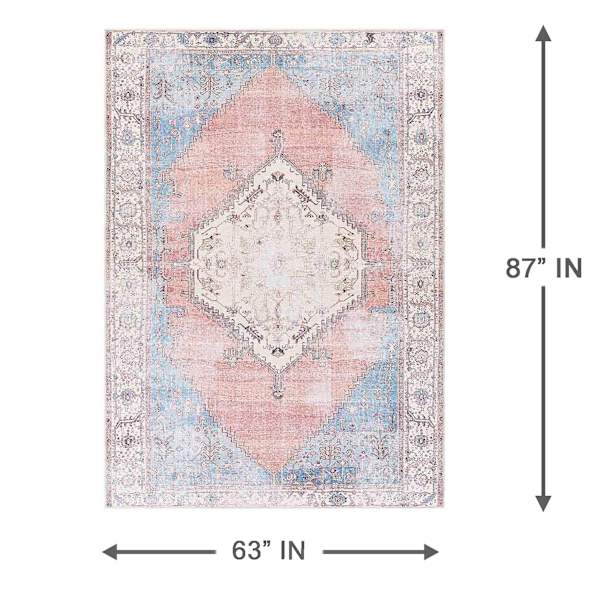 (B783) Found & Fable Amelie Multi Medallion Washable Area Rug, 5x7
