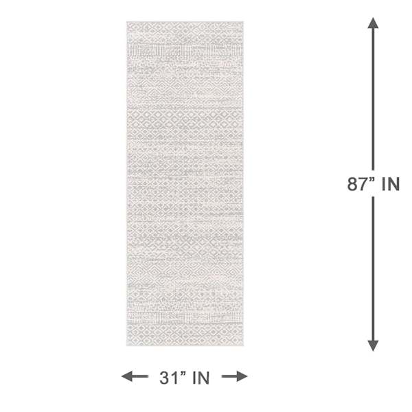 (D556) Lavadora Grey Global Design Washable Runner, 2x7