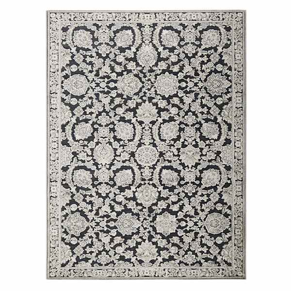 (B845) Providence Tiffany Grey Floral Area Rug, 5x7