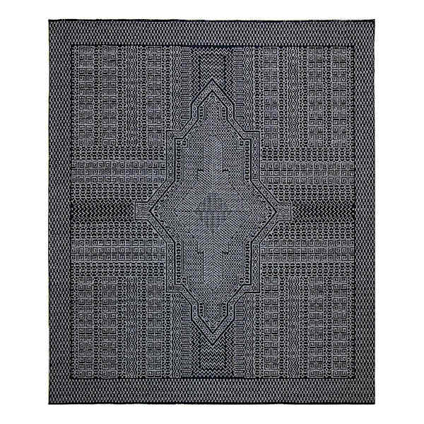 (B840) Found & Fable Bodrum Grey Tribal Medallion Area Rug, 5x7