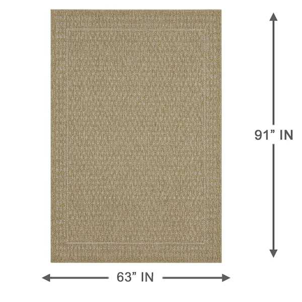 (E525) Honeybloom Fairhaven Faux Jute Outdoor Area Rug, 5x8