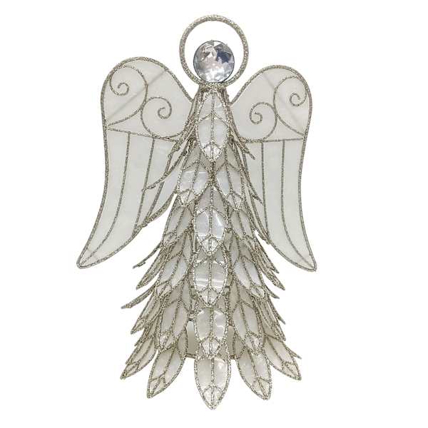 Golden Noel Metal Angel Figurine, 13"