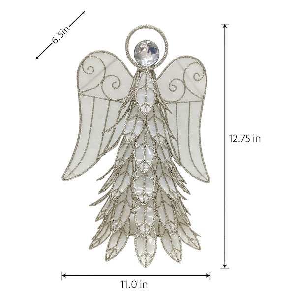 Golden Noel Metal Angel Figurine, 13"