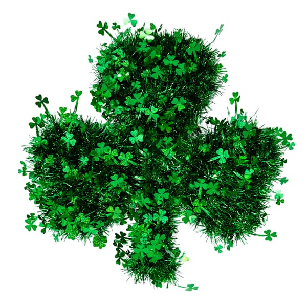 Tinsel Shamrock Wall Hanger, 16"