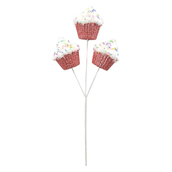 Pink Glitter Cupcake Pick, 18"
