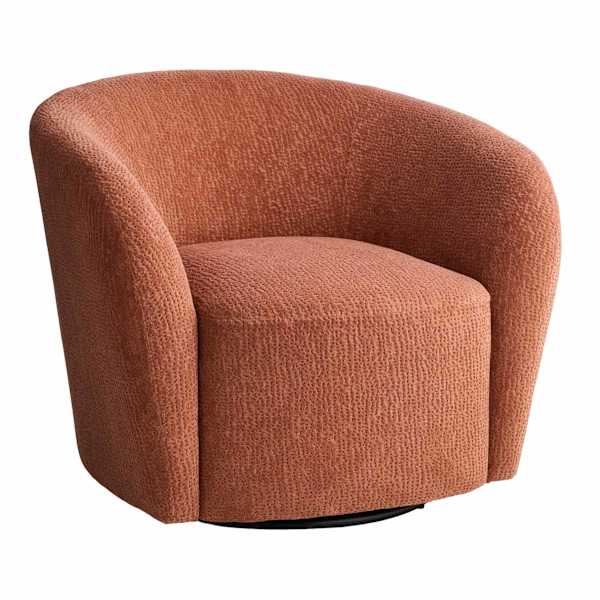 Chloe Swivel Accent Chair, Terracotta
