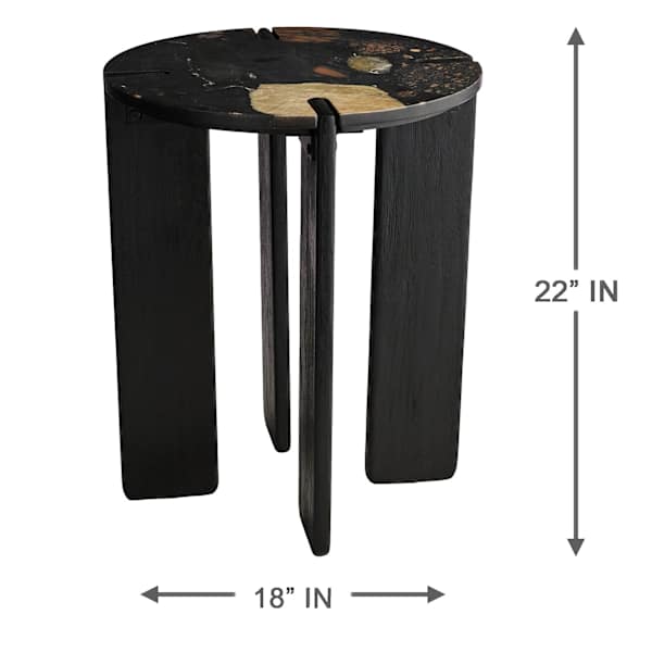 Eleanor Accent Table, Black Marble