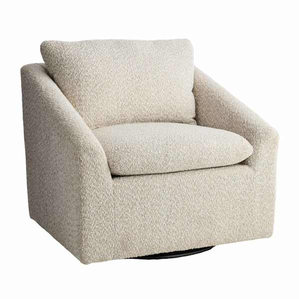 Loren Swivel Accent Chair, Stone