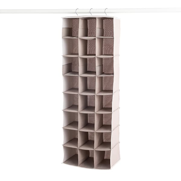 REAL SIMPLE 24-Pocket Adjustable Fabric Hanging Closet Organizer