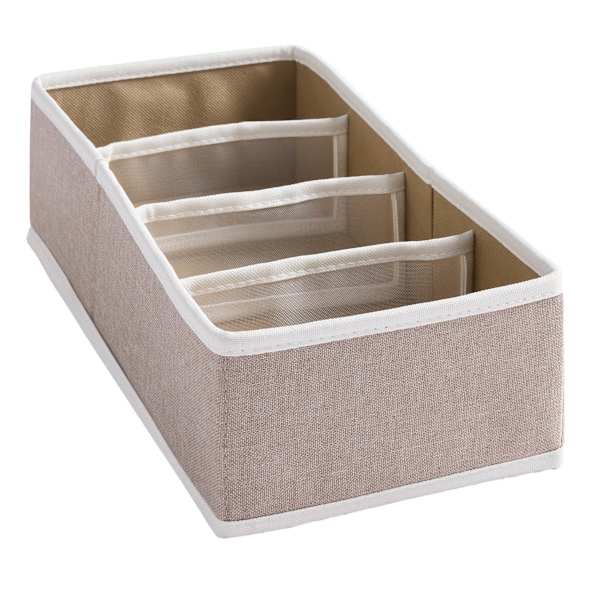 REAL SIMPLE 4-Section Fabric Closet Drawer Organizer