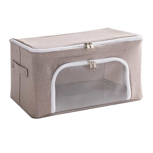 REAL SIMPLE Double Zip Collapsible Fabric Closet Storage Bin, Small