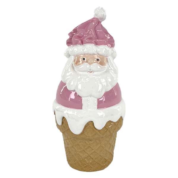 Mrs. Claus' Bakery Santa Cone Decor, 5.2"