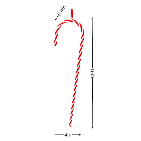 Peppermint Swirl Candy Cane Ornament, 4x16