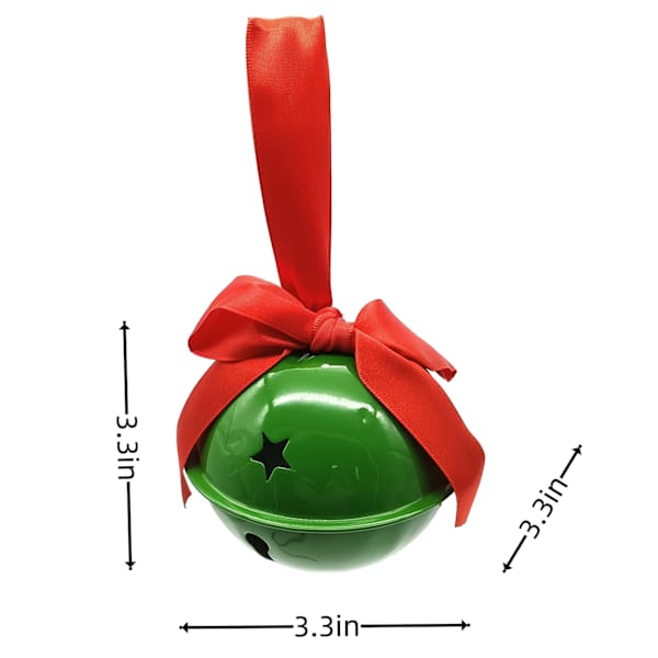 Classic Christmas Metal Bell Ornament, 3"