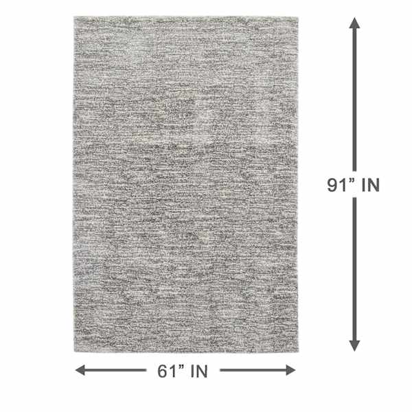 (A453) Crosby St. Raymond Grey Dense Ultra Soft Area Rug, 5x8