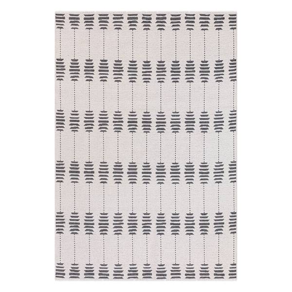 (D613) Tracey Boyd Palermo Grey & White Washable Area Rug, 5x8