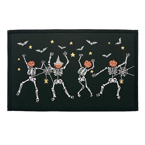 Happy Haunting Dancing Skeletons Kitchen Rug, 18x30