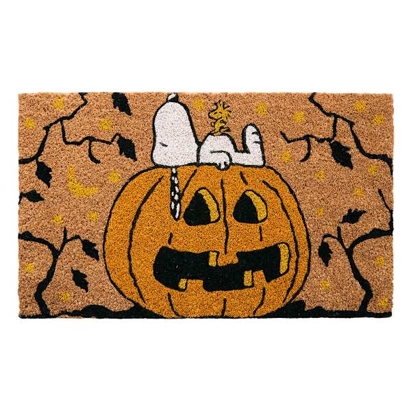 Snoopy Jack-o'-Lantern Coir Mat, 18x30