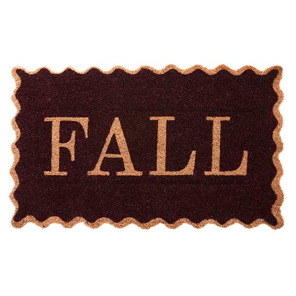 Fall Scalloped Edge Coir Mat, 18x30