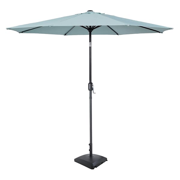 Crank & Tilt Round Patio Umbrella, 9' & Base 2-Piece Set