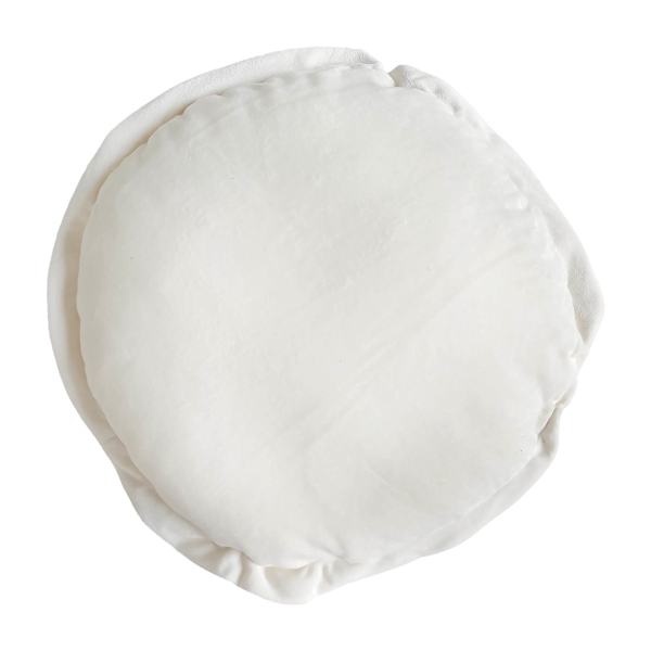 Providence Cream Cotton Velvet Round Throw Pillow, 16"