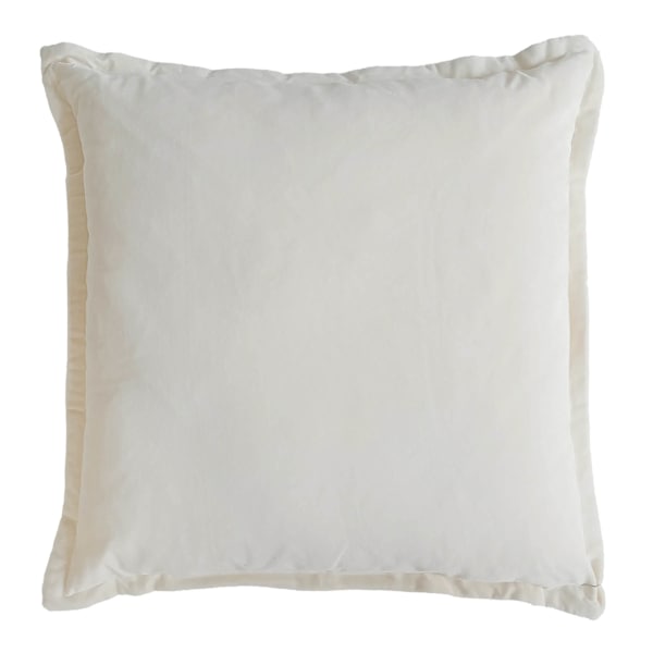 Providence Cream Cotton Velvet Throw Pillow, 18"