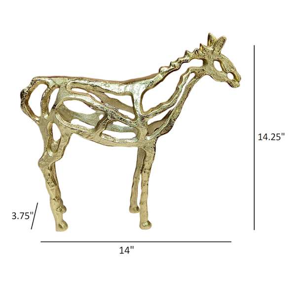 Gold Horse Figurine, 14"