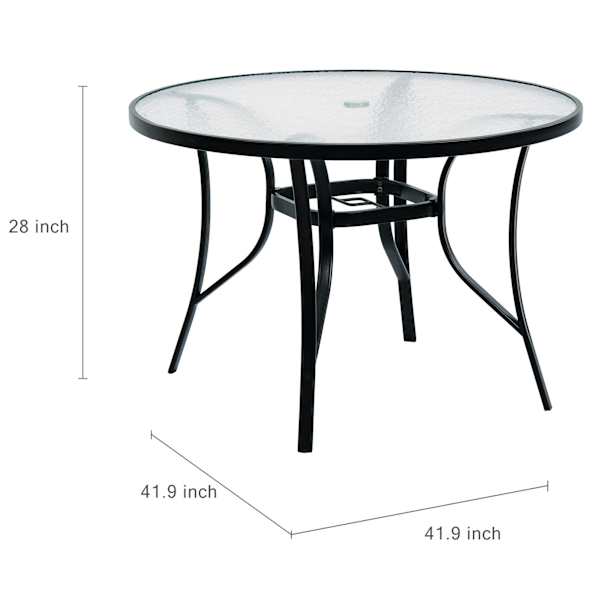 Woodhill Round Patio Dining Table, Black